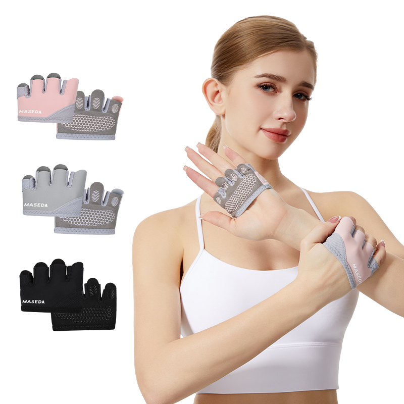 Pilates Yoga &A - Bir çift Fitness Parmaksız Eldiven: Pilates