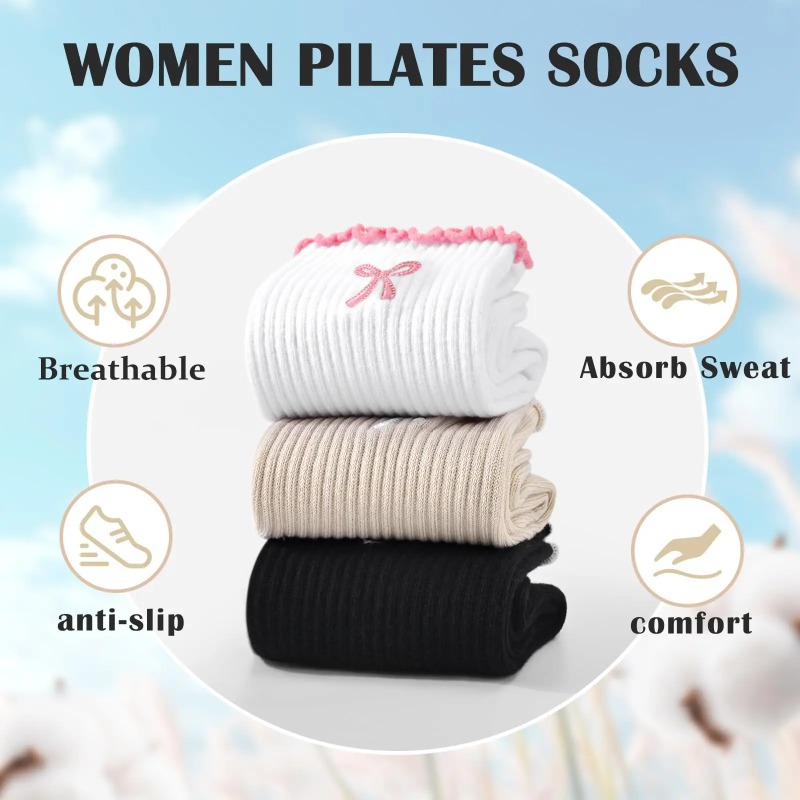 Pilates & Yoga Wohlfühlen Forchheim - Profesyonel Yoga Çorapları, Pamuklu Kayışlı Silikon